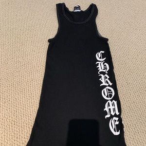 Chrome hearts ribbed black tank